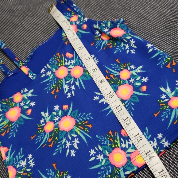 Cat&Jack Blue Floral Tankini Top Girl Size S 6-6X - Picture 4 of 6